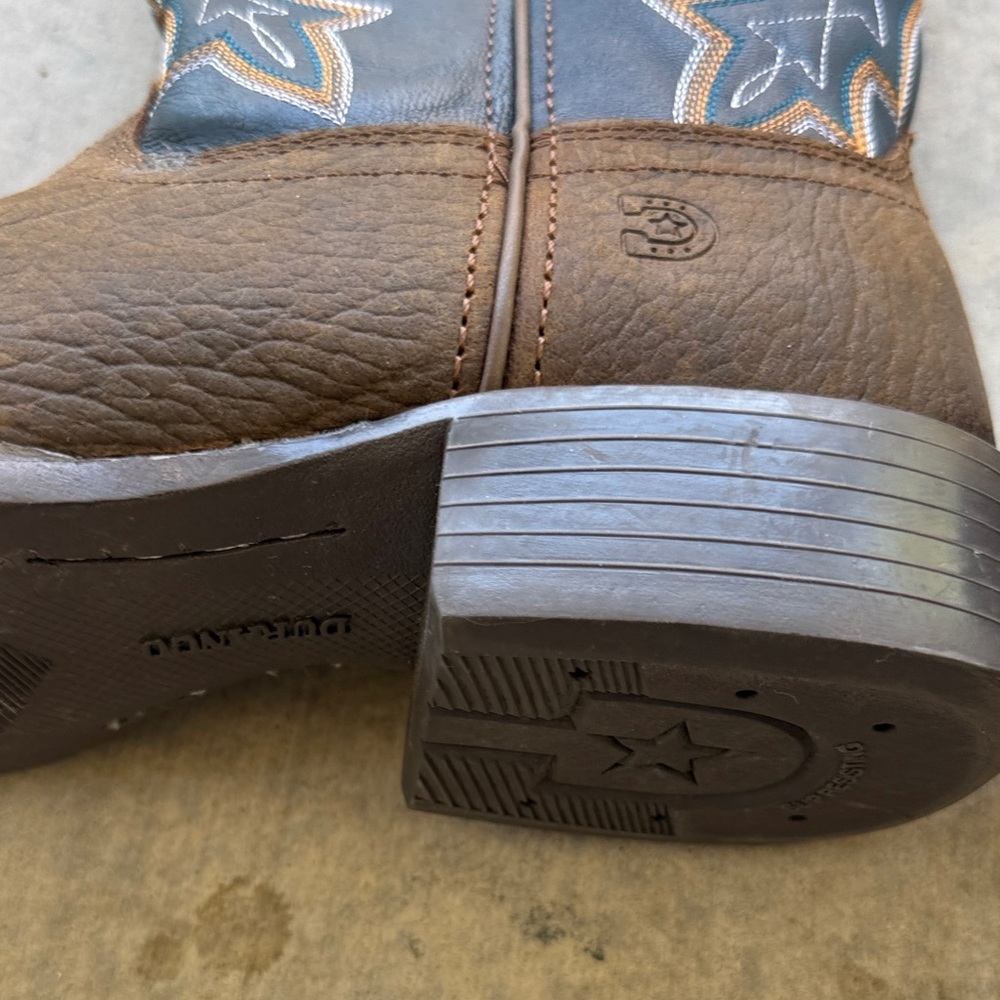 Durango Blue Brown Cowboy Boots like new leather distressed cowboy windward - Picture 4 of 13